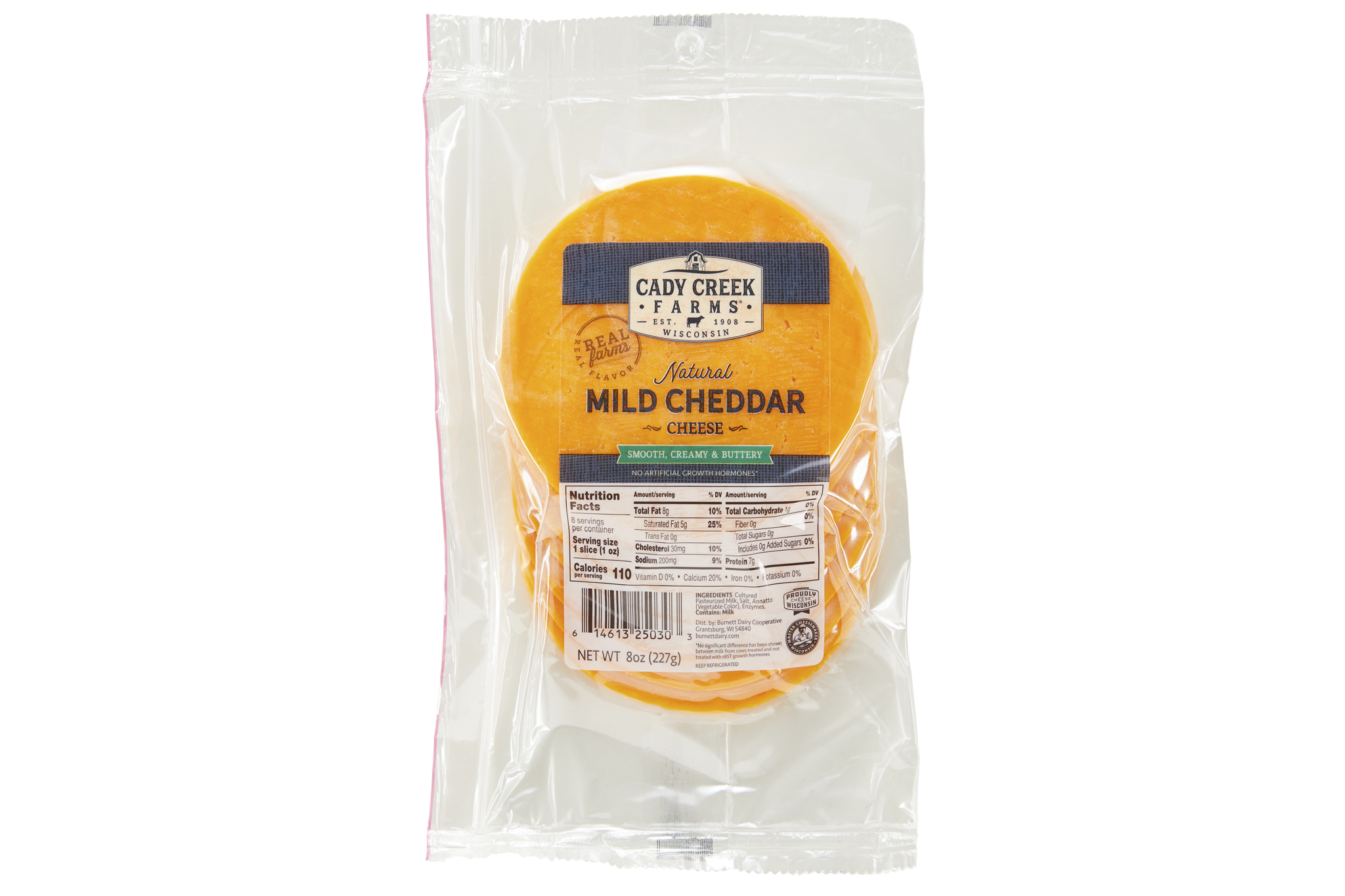 Cady Creek Farms 8 oz mild cheddar slices