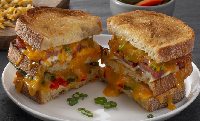 Zesty Double-Decker Gold’n Jack Grilled Cheese