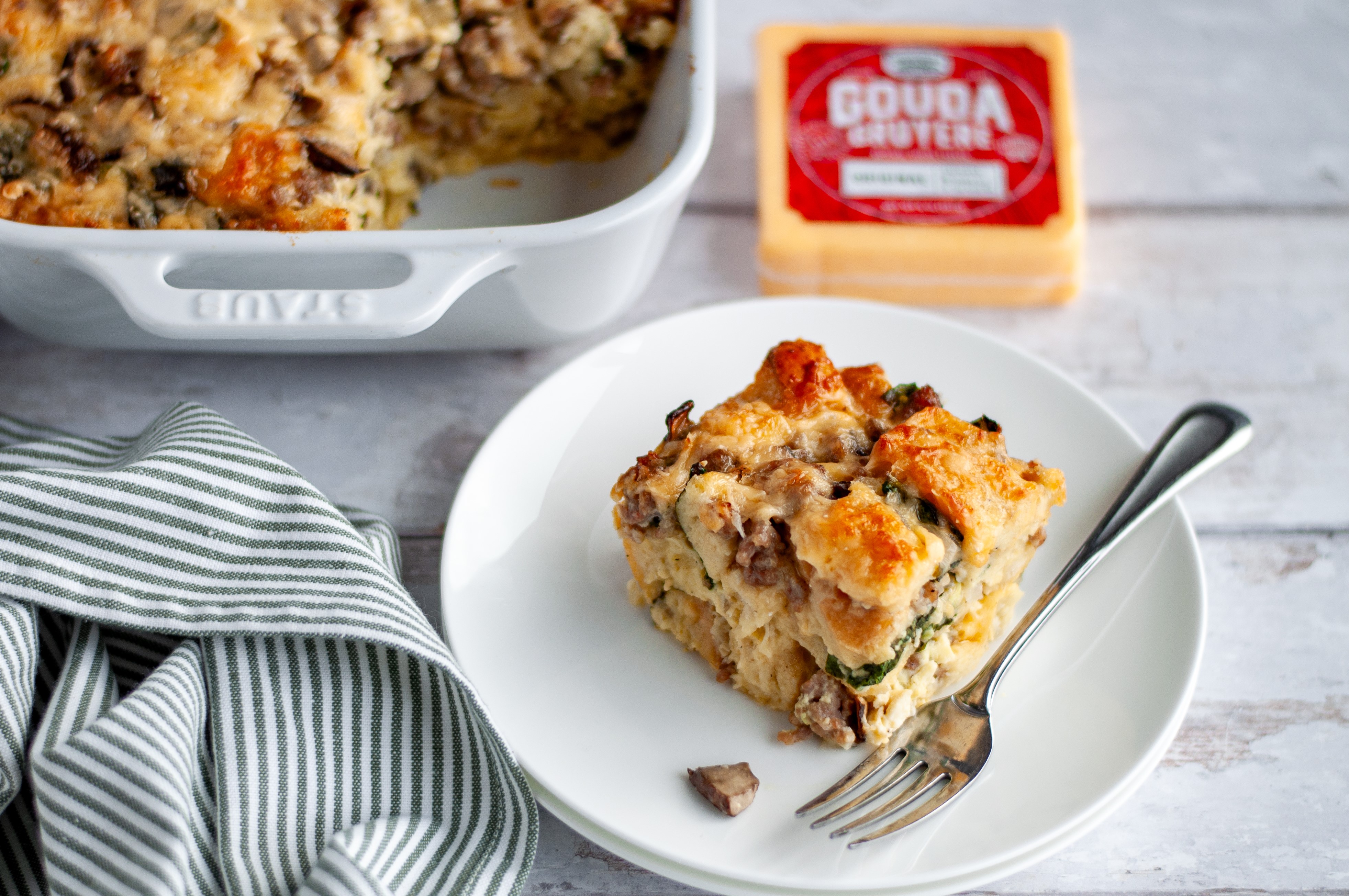 Gouda Gruyere Sausage Strata