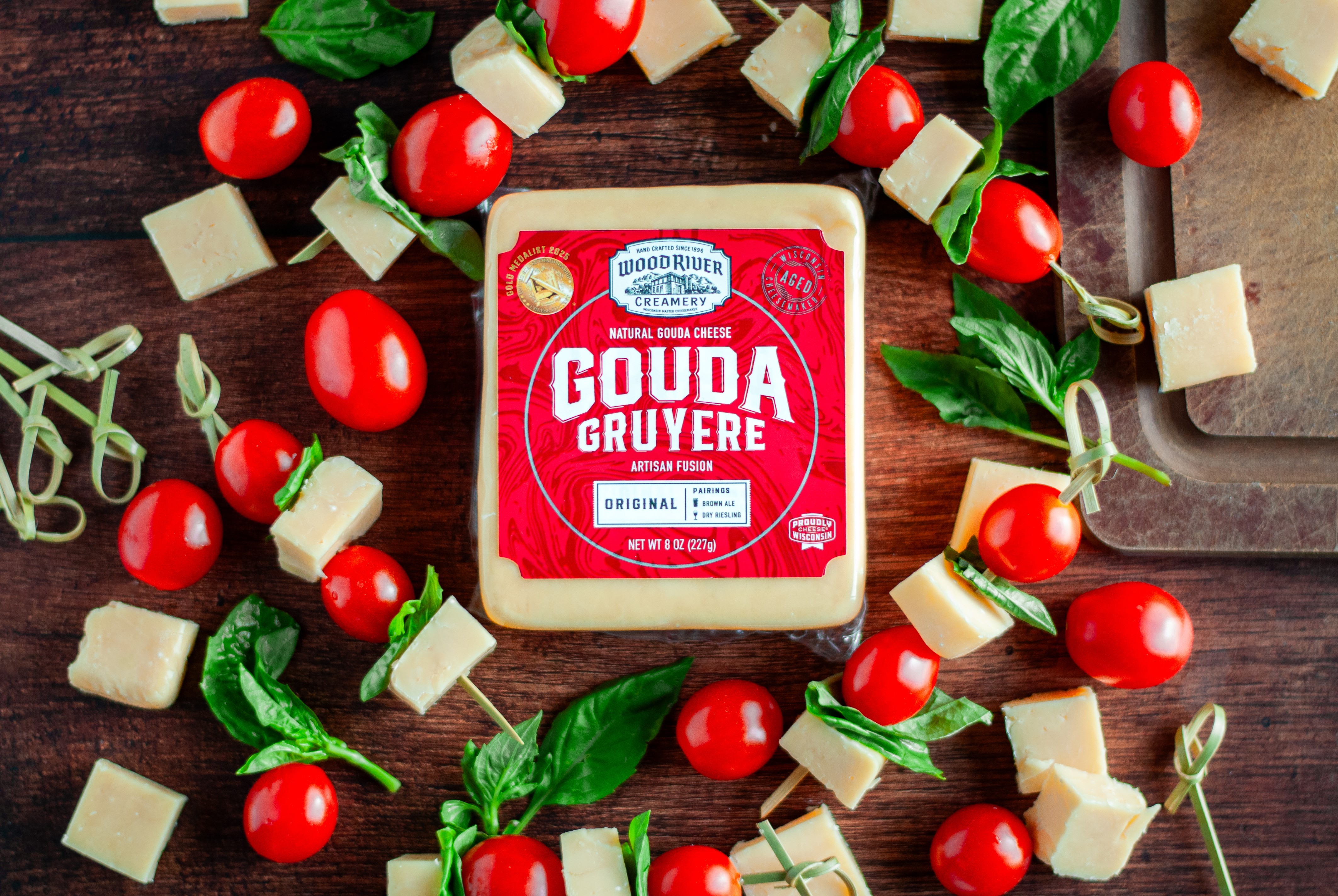 Gouda Gruyere Caprese Skewers with Cheese