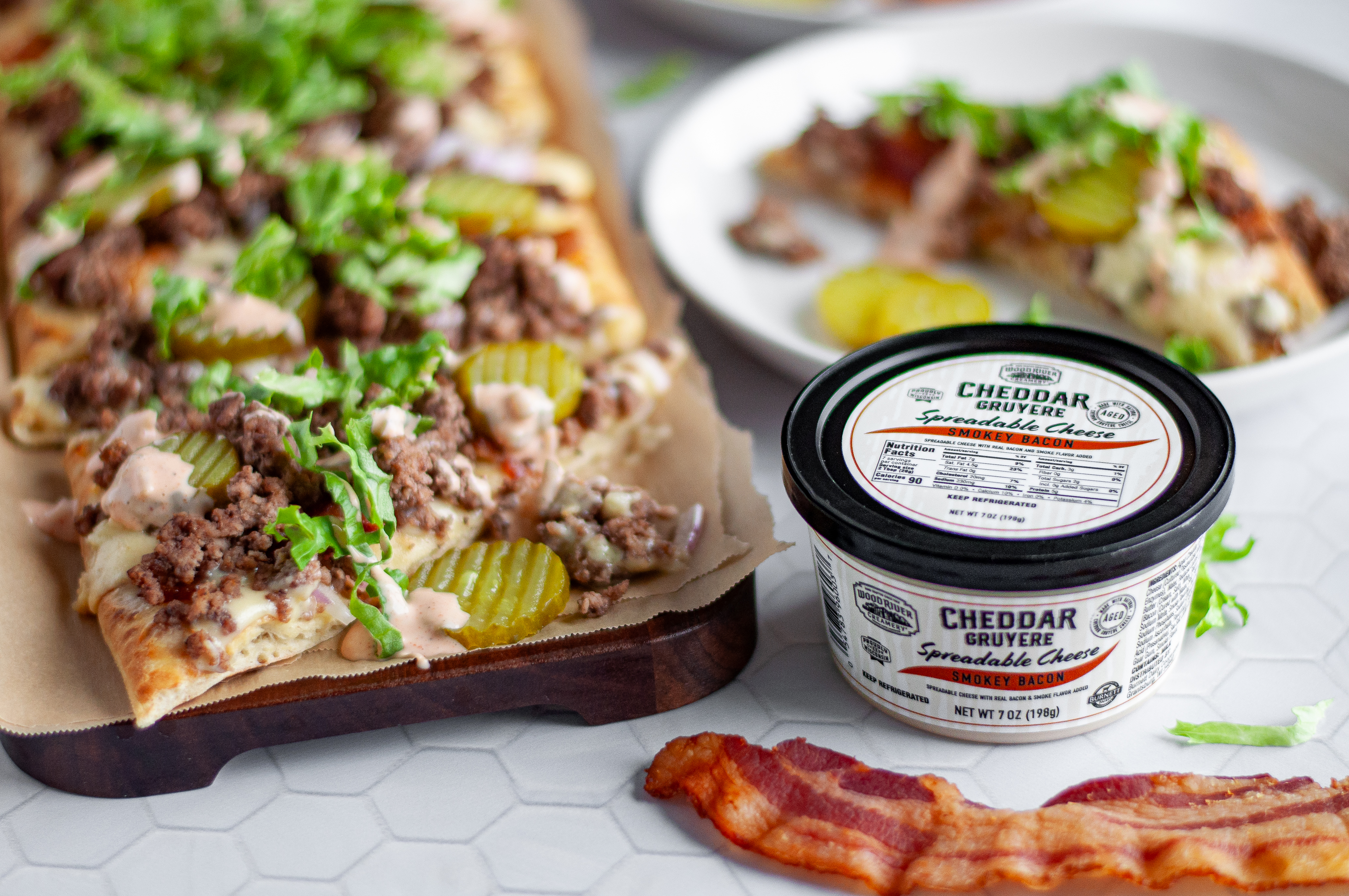 Bacon Cheeseburger Flatbread Melt